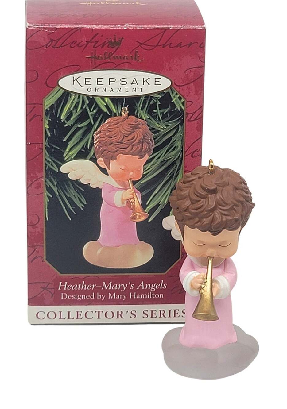 Vtg 1999 Hallmark Heather Mary's Angels #12 In Series Christmas Ornament 3" C200